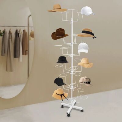 CNCEST Porte - Casquette En Métal À 6 Couches, Support De Perruque Pivotant Autonome Pour 30 Chapeaux, 1,6 M De Haut, Pour La Maison, Les Magasins, Les Magasins De Vêtements - Publicité CNCEST Porte - Casquette En Métal À 6 Couches, Support De Perruque Pivotant Autonome Pour 30 Chapeaux, 1,6 M De Haut, Pour La Maison, Les Magasins, Les Magasins De Vêtements - Publicité