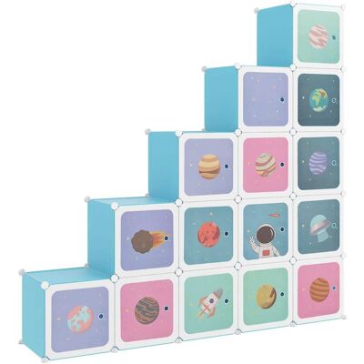 DESIGN IN Armoire De Rangement Pour Enfants Avec 15 Cubes Bleu Pp - Publicité DESIGN IN Armoire De Rangement Pour Enfants Avec 15 Cubes Bleu Pp - Publicité