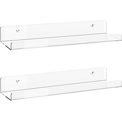 OEM Lot De 2 Étagères Murales Flottantes En Acrylique Transparent 40x10x6cm – Installation Facile – Pour Chambre, Salle De Bain, Bureau - Publicité OEM Lot De 2 Étagères Murales Flottantes En Acrylique Transparent 40x10x6cm – Installation Facile – Pour Chambre, Salle De Bain, Bureau - Publicité