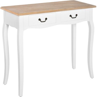 OEM Console À 2 Tiroirs, Style Rétro, Idéale Pour Entrée, Couloir, Salon Ou Chambre, En Pin, 87 X 34 X 78,5 Cm, Blanche. Publicité OEM Console À 2 Tiroirs, Style Rétro, Idéale Pour Entrée, Couloir, Salon Ou Chambre, En Pin, 87 X 34 X 78,5 Cm, Blanche. Publicité