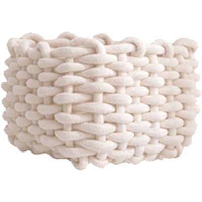 MCKENSA Panier De Rangement En Corde De Coton Blanche, Organisateur De Bureau Simple Pour Clés, Portefeuille Et Cosmétiques - Publicité MCKENSA Panier De Rangement En Corde De Coton Blanche, Organisateur De Bureau Simple Pour Clés, Portefeuille Et Cosmétiques - Publicité