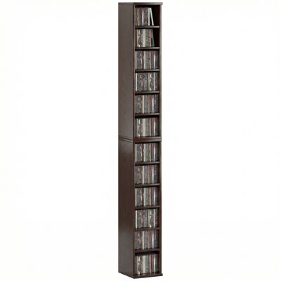 OEM Lot De 2 Étagères Colonnes Armoire De Rangement Cd-dvd 12 Compartiments 21 X 22.5 X 88.5 Cm Capacité 204 Cd Marron - Publicité OEM Lot De 2 Étagères Colonnes Armoire De Rangement Cd-dvd 12 Compartiments 21 X 22.5 X 88.5 Cm Capacité 204 Cd Marron - Publicité