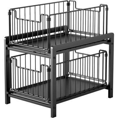 GRASSLIN Rangement Sous Évier À 2 Niveaux,organiseur De Cuisine, Étagère Sous Évier, Porte-épices,panier Coulissant En Métal,pour Salle Bain,chambre (26 X 37 38,5 Cm (noir)) 26 X Cm (noir) -'26 X 37 X 38,5 Cm - Publicité GRASSLIN Rangement Sous Évier À 2 Niveaux,organiseur De Cuisine, Étagère Sous Évier, Porte-épices,panier Coulissant En Métal,pour Salle Bain,chambre (26 X 37 38,5 Cm (noir)) 26 X Cm (noir) -'26 X 37 X 38,5 Cm - Publicité