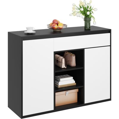 ACKERMAN Meuble À Chaussures À Deux Portes Et Un Tiroir Avec Étagère À Chaussures Réglable, Éclairage Led, Design Moderne Noir Et Blanc, Pour Entrée/hall D'Entrée. Peut Contenir 12 À 17 Paires De Chaussures. Publicité ACKERMAN Meuble À Chaussures À Deux Portes Et Un Tiroir Avec Étagère À Chaussures Réglable, Éclairage Led, Design Moderne Noir Et Blanc, Pour Entrée/hall D'Entrée. Peut Contenir 12 À 17 Paires De Chaussures. Publicité