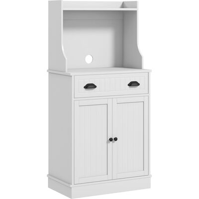 OEM Meuble Armoire Micro-ondes Pour Cuisine Avec Espace Ouvert 1 Tiroir Et Placard 2 Portes 61 X 35 X 125,4 Cm Blanc - Publicité OEM Meuble Armoire Micro-ondes Pour Cuisine Avec Espace Ouvert 1 Tiroir Et Placard 2 Portes 61 X 35 X 125,4 Cm Blanc - Publicité