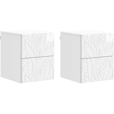 Cabinet De Chevet Mural 2 Pcs Blanc Brillant 34,5 X 33 X 40 Cm Vidaxl - Publicité Cabinet De Chevet Mural 2 Pcs Blanc Brillant 34,5 X 33 X 40 Cm Vidaxl - Publicité