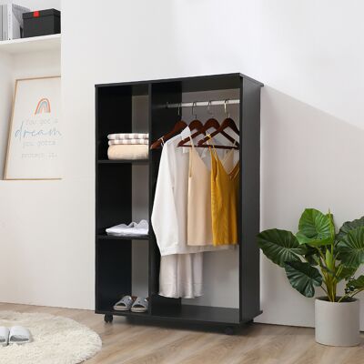 ACIRIHO Armoire Penderie Armoire De Rangement Mobile Panneaux De Particules Noir - Publicité ACIRIHO Armoire Penderie Armoire De Rangement Mobile Panneaux De Particules Noir - Publicité
