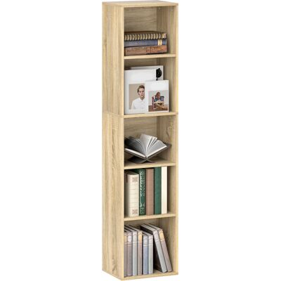 OEM Bibliothèque Étagère De Rangement 5 Niveaux Étagères Réglables Pour Salon Chambre Bureau 30 X 24 X 133.5 Cm Naturel - Publicité OEM Bibliothèque Étagère De Rangement 5 Niveaux Étagères Réglables Pour Salon Chambre Bureau 30 X 24 X 133.5 Cm Naturel - Publicité