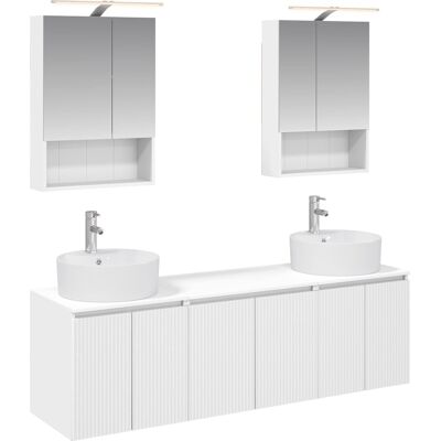 Ensemble D'Armoire De Salle De Bain 5 Pcs Blanc Vidaxl - Publicité Ensemble D'Armoire De Salle De Bain 5 Pcs Blanc Vidaxl - Publicité