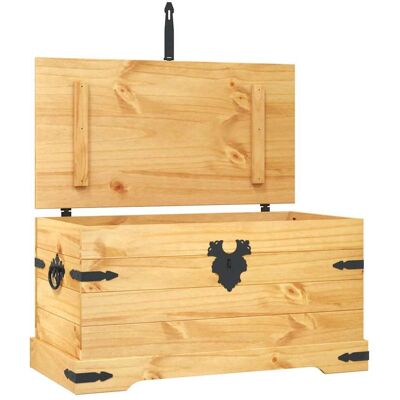 Maison Exclusive - Coffre De Rangement Pin Mexicain Gamme Corona 91x49,5x47 Cm - Publicité Maison Exclusive - Coffre De Rangement Pin Mexicain Gamme Corona 91x49,5x47 Cm - Publicité