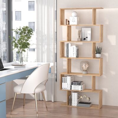 OEM Homcom Bibliothèque Zigzag 80x23x192 Cm Chêne - Publicité OEM Homcom Bibliothèque Zigzag 80x23x192 Cm Chêne - Publicité