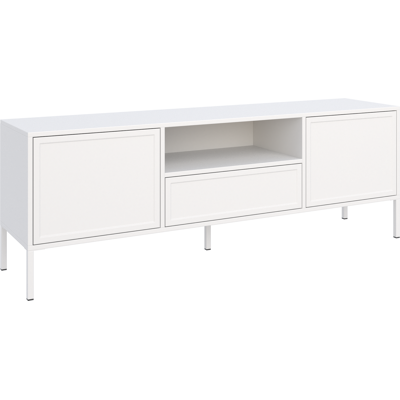 Selsey Velveto - Meuble Tv 2 Portes Avec Tiroir Et Niche – Blanc – 160 Cm - Publicité Selsey Velveto - Meuble Tv 2 Portes Avec Tiroir Et Niche – Blanc – 160 Cm - Publicité