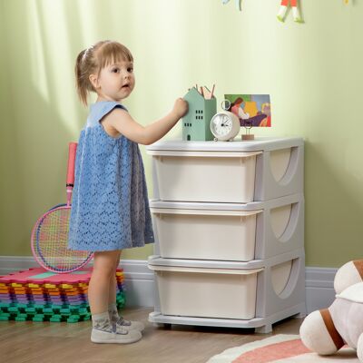 SANMINE HABITAT Organisateur De Jouets Pour Enfants Avec Tiroirs À 3 Niveaux. Boîtes De Rangement En Plastique. 37 X 37 X 56.5 Cm. Crème - Publicité SANMINE HABITAT Organisateur De Jouets Pour Enfants Avec Tiroirs À 3 Niveaux. Boîtes De Rangement En Plastique. 37 X 37 X 56.5 Cm. Crème - Publicité