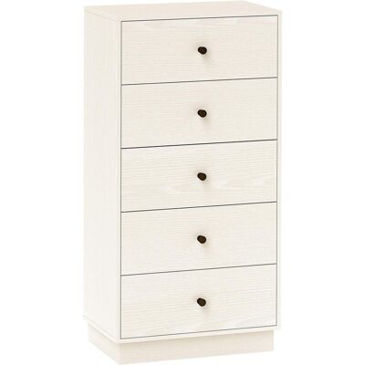 OEM Commode 5 Tiroirs, Meuble De Rangement Haut Et Étroit, Style Moderne Pour Chambre À Coucher, Salon - 47x29x95cm, Crème - Publicité OEM Commode 5 Tiroirs, Meuble De Rangement Haut Et Étroit, Style Moderne Pour Chambre À Coucher, Salon - 47x29x95cm, Crème - Publicité