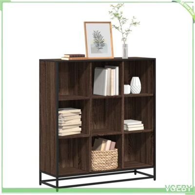 OEM Bibliothèque - 3300864 - Chêne Marron - Bois D'Ingénierie & Métal - 9 Compartiments (97,5x33x107,5 Cm) - Publicité OEM Bibliothèque - 3300864 - Chêne Marron - Bois D'Ingénierie & Métal - 9 Compartiments (97,5x33x107,5 Cm) - Publicité