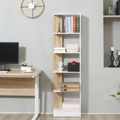 OEM Homcom Bibliothèque 5 Cases 45x21x170 Cm Blanc Chêne - Publicité OEM Homcom Bibliothèque 5 Cases 45x21x170 Cm Blanc Chêne - Publicité
