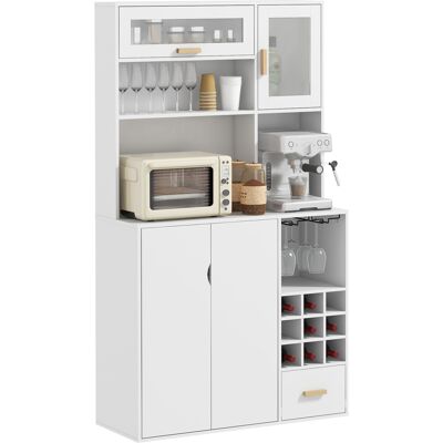 ARRIGONI Meuble De Cuisine Garde-manger Avec Porte-bouteilles Et Etageres 100x38x172 Cm Blanc - Publicité ARRIGONI Meuble De Cuisine Garde-manger Avec Porte-bouteilles Et Etageres 100x38x172 Cm Blanc - Publicité