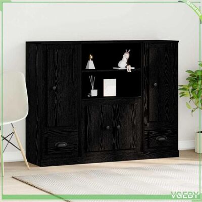 OEM Highboard - 3333078 - Chêne Noir Texturé - Bois D'Ingénierie - 4 Portes Et Tiroir, 132×35,5×103,5 Cm - Publicité OEM Highboard - 3333078 - Chêne Noir Texturé - Bois D'Ingénierie - 4 Portes Et Tiroir, 132×35,5×103,5 Cm - Publicité