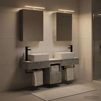Ensemble D'Armoire De Salle De Bain 5 Pcs Gris Béton Vidaxl - Publicité Ensemble D'Armoire De Salle De Bain 5 Pcs Gris Béton Vidaxl - Publicité