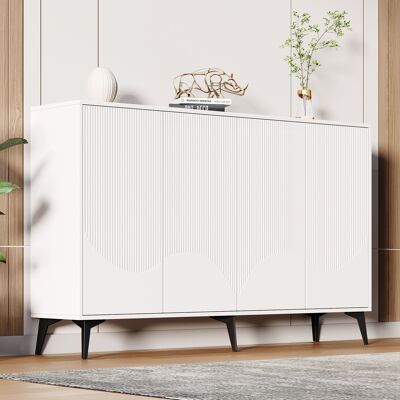 ACKERMAN (=n625p210458459w) Buffet Blanc, 160 Cm De Large, Buffet Multifonctionnel, Commode, Meuble Haut Avec Étagères Réglables, 4 Portes, Pieds En Métal - Publicité ACKERMAN (=n625p210458459w) Buffet Blanc, 160 Cm De Large, Buffet Multifonctionnel, Commode, Meuble Haut Avec Étagères Réglables, 4 Portes, Pieds En Métal - Publicité