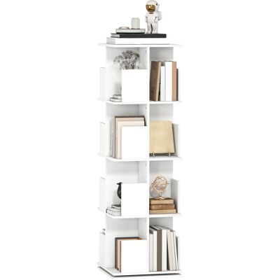 OEM Bibliothèque Rotative 4 Niveaux 16 Compartiments De Rangement 39 X 39 X 128.3 Cm Blanc - Publicité OEM Bibliothèque Rotative 4 Niveaux 16 Compartiments De Rangement 39 X 39 X 128.3 Cm Blanc - Publicité