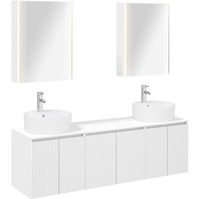 Ensemble D'Armoire De Salle De Bain 5 Pcs Blanc Vidaxl - Publicité Ensemble D'Armoire De Salle De Bain 5 Pcs Blanc Vidaxl - Publicité