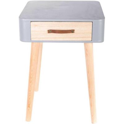 OEM Table De Chevet Eve, Poignée En Cuir, Grise - Publicité OEM Table De Chevet Eve, Poignée En Cuir, Grise - Publicité