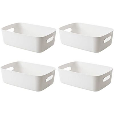 OEM Bac De Rangement Blanc Avec Poignées – Organisateur Polyvalent Grande Capacité Pour Salle De Bain, Cuisine Et Salon - Publicité OEM Bac De Rangement Blanc Avec Poignées – Organisateur Polyvalent Grande Capacité Pour Salle De Bain, Cuisine Et Salon - Publicité
