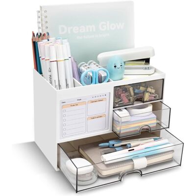OEM Organiseur De Bureau Avec 3 Tiroirs Et 8 Compartiments (blanc) . Publicité OEM Organiseur De Bureau Avec 3 Tiroirs Et 8 Compartiments (blanc) . Publicité