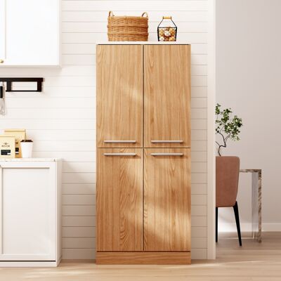 ACKERMAN Kitchen Pantry Cabinet, Grande Armoire De Cuisine 4 Portes, Placard De Rangement Style Réfrigérateur Avec Étagères Réglables, Grande Armoire De Rangement Avec Poignées En Métal Et Anti-basculement, 76 - Publicité ACKERMAN Kitchen Pantry Cabinet, Grande Armoire De Cuisine 4 Portes, Placard De Rangement Style Réfrigérateur Avec Étagères Réglables, Grande Armoire De Rangement Avec Poignées En Métal Et Anti-basculement, 76 - Publicité