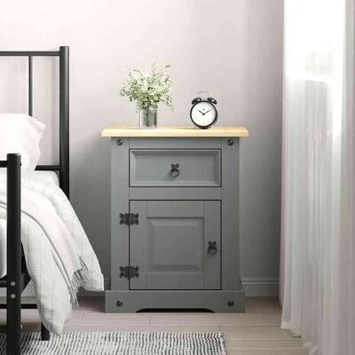 Maison Exclusive - Table De Chevet Gamme Corona Pin Mexicain Gris 53x39x67 Cm - Publicité Maison Exclusive - Table De Chevet Gamme Corona Pin Mexicain Gris 53x39x67 Cm - Publicité