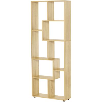 OEM Bibliothèque Étagère Zig Zag Design Contemporain 70l X 24l X 178h Cm Panneaux Particules Bois Naturel - Publicité OEM Bibliothèque Étagère Zig Zag Design Contemporain 70l X 24l X 178h Cm Panneaux Particules Bois Naturel - Publicité