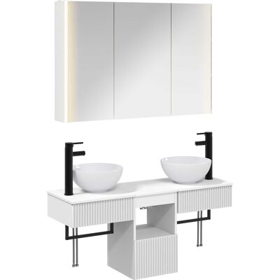 Ensemble D'Armoire De Salle De Bain 4 Pcs Blanc Vidaxl - Publicité Ensemble D'Armoire De Salle De Bain 4 Pcs Blanc Vidaxl - Publicité