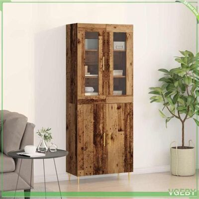 OEM Haut Armoire Mural - 3334346 - Bois Ancien - 69,5 X 34 X 180 Cm - Portes En Verre - Publicité OEM Haut Armoire Mural - 3334346 - Bois Ancien - 69,5 X 34 X 180 Cm - Portes En Verre - Publicité