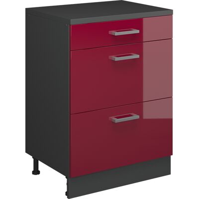 Commode D'Extension Rion, Rouge Brillant/anthracite, 60x46cm Sans Pente Avec 3 Tiroirs, Vicco - Publicité Commode D'Extension Rion, Rouge Brillant/anthracite, 60x46cm Sans Pente Avec 3 Tiroirs, Vicco - Publicité