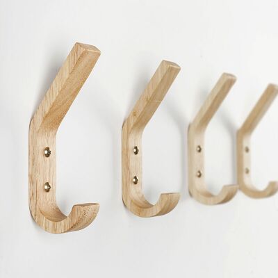 OEM Patere En Bois, 4 Pièce J Façonner Pateres, Crochets À Serviettes Muraux Améliorés, Chêne De Qualité A, Surface Polie À La Main, Convient Pour La Cuisine Et La Chambre - Publicité OEM Patere En Bois, 4 Pièce J Façonner Pateres, Crochets À Serviettes Muraux Améliorés, Chêne De Qualité A, Surface Polie À La Main, Convient Pour La Cuisine Et La Chambre - Publicité