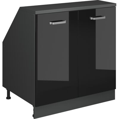 Meuble De Rangement Sous Pente Rion, Noir Haute Brillance, 80x81.6cm 2 Portes, 60 Cm De Profondeur, Vicco - Publicité Meuble De Rangement Sous Pente Rion, Noir Haute Brillance, 80x81.6cm 2 Portes, 60 Cm De Profondeur, Vicco - Publicité