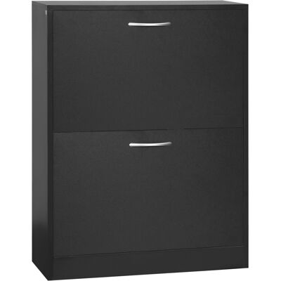 OEM Armoire À Chaussures Meuble À Chaussures Dim. 60l X 24l X 80h Cm 2 Portes Abattantes Noir - Publicité OEM Armoire À Chaussures Meuble À Chaussures Dim. 60l X 24l X 80h Cm 2 Portes Abattantes Noir - Publicité