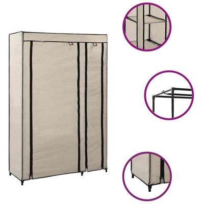 Maison Exclusive - Garde-robe Pliable Crème 110x45x175 Cm Tissu - Publicité Maison Exclusive - Garde-robe Pliable Crème 110x45x175 Cm Tissu - Publicité