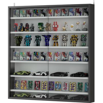 OEM Vitrine Pour Collection Vitrine Murale 80 X 9,5 X 83 Cm 6 Étagères Réglables En Hauteur 2 Portes Coulissantes En Verre - Publicité OEM Vitrine Pour Collection Vitrine Murale 80 X 9,5 X 83 Cm 6 Étagères Réglables En Hauteur 2 Portes Coulissantes En Verre - Publicité