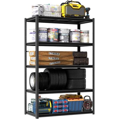 ACKERMAN Étagère De Stockage Lourde H198cm 5 Niveaux – Étagère Métallique Capacité 650kg, Étagère Industrielle Réglable En Hauteur Pour Garage, Cave Et Atelier, Noir, H198cm X L120cm X P45,7cm - Publicité ACKERMAN Étagère De Stockage Lourde H198cm 5 Niveaux – Étagère Métallique Capacité 650kg, Étagère Industrielle Réglable En Hauteur Pour Garage, Cave Et Atelier, Noir, H198cm X L120cm X P45,7cm - Publicité