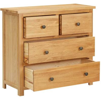 Maison Exclusive - Commode 80x35x75 Cm Bois De Chêne Massif - Publicité Maison Exclusive - Commode 80x35x75 Cm Bois De Chêne Massif - Publicité