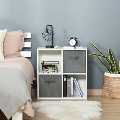 OEM Bibliothèque Modulaire Homcom À 4 Cubes Avec 2 Tiroirs Amovibles En Tissu Non Tissé, Idéale Pour Le Bureau, La Chambre Ou Tout Autre Espace De Travail. Dimensions : 61,5 X 30 X 61,5 Cm. Coloris : Blan - Publicité OEM Bibliothèque Modulaire Homcom À 4 Cubes Avec 2 Tiroirs Amovibles En Tissu Non Tissé, Idéale Pour Le Bureau, La Chambre Ou Tout Autre Espace De Travail. Dimensions : 61,5 X 30 X 61,5 Cm. Coloris : Blan - Publicité