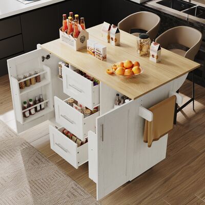 ACKERMAN Îlot De Cuisine, Cloisons Amovibles, Roulettes Amovibles Comme Meubles De Cuisine, Desserte Pour Salle À Manger Avec Plan De Travail, Buffet, Desserte Pour Salle À Manger Avec Effet Bois, Porte-servie - Publicité ACKERMAN Îlot De Cuisine, Cloisons Amovibles, Roulettes Amovibles Comme Meubles De Cuisine, Desserte Pour Salle À Manger Avec Plan De Travail, Buffet, Desserte Pour Salle À Manger Avec Effet Bois, Porte-servie - Publicité