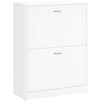 OEM Homcom Armoire À Chaussures Meuble À Chaussures Dim. 60l X 24l X 80h Cm 2 Portes Abattantes Blanc - Publicité OEM Homcom Armoire À Chaussures Meuble À Chaussures Dim. 60l X 24l X 80h Cm 2 Portes Abattantes Blanc - Publicité