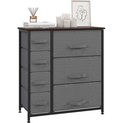 ARRIGONI Commode 7 Tiroirs En Tissu, Chiffonnier, Meuble De Rangement Moderne, Cadre En Acier, Commode Chambre, Salon, Entrée, 63,5 X 30 X 71 Cm, Gris Foncé - Publicité ARRIGONI Commode 7 Tiroirs En Tissu, Chiffonnier, Meuble De Rangement Moderne, Cadre En Acier, Commode Chambre, Salon, Entrée, 63,5 X 30 X 71 Cm, Gris Foncé - Publicité