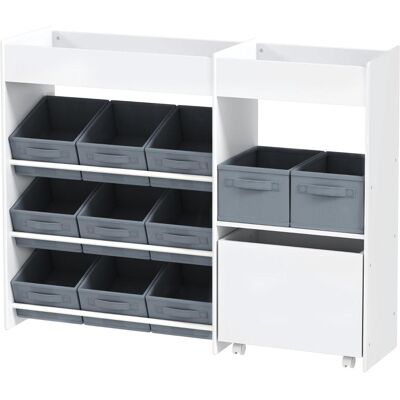 OEM Étagère De Rangement Pour Enfants, Meuble À Jouets Avec 11 Boîtes En Tissu, Compartiments Supérieurs, 3 Autocollants, Blanc - Publicité OEM Étagère De Rangement Pour Enfants, Meuble À Jouets Avec 11 Boîtes En Tissu, Compartiments Supérieurs, 3 Autocollants, Blanc - Publicité