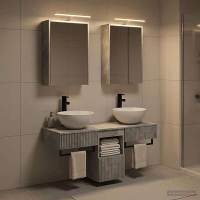 Ensemble D'Armoire De Salle De Bain 5 Pcs Gris Béton Vidaxl - Publicité Ensemble D'Armoire De Salle De Bain 5 Pcs Gris Béton Vidaxl - Publicité