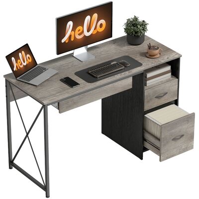 OEM Bureau De Ordinateur 120 50cm Avec Rangement Plateau Clavier Compartiment Ouvert Et 2 Tiroirs Gris - Publicité OEM Bureau De Ordinateur 120 50cm Avec Rangement Plateau Clavier Compartiment Ouvert Et 2 Tiroirs Gris - Publicité