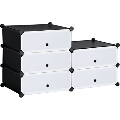 OEM Armoire À Chaussures Modulable Range Chaussures Meuble De Rangement Avec 6 Cubes Rectangulaires Empilable En Plastique Capacité 12 Paires 49 X 36,5 X 108 Cm Blanc - Publicité OEM Armoire À Chaussures Modulable Range Chaussures Meuble De Rangement Avec 6 Cubes Rectangulaires Empilable En Plastique Capacité 12 Paires 49 X 36,5 X 108 Cm Blanc - Publicité